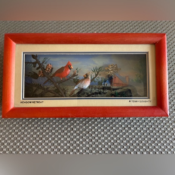 Framed Meadow 3D Retreat Artwork with orange Frame - Picture 1 of 6